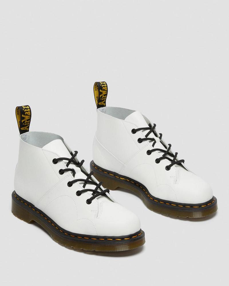 Dr Martens Church Smooth Leren Apenlaarzen Heren Wit | NL 261SGL